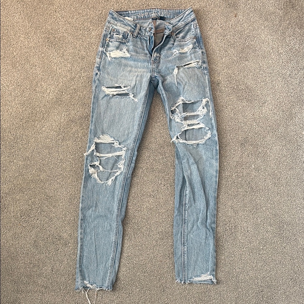 Distressed Light Blue Jeans
